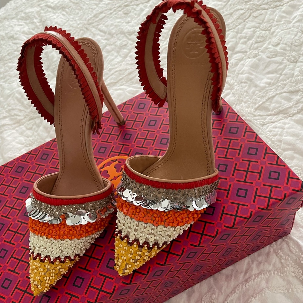 Tory Burch beaded sandal